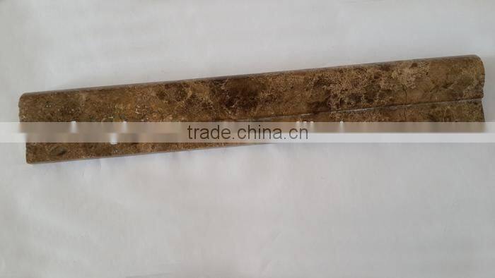 Light brown ogee marble stone chair rail moulding