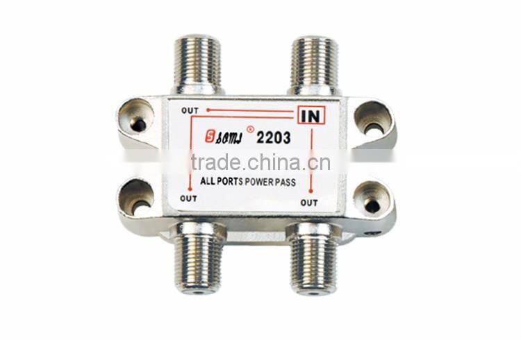 3 way indoor satellite catv splitter, catv splitter housing 10-2602MHz
