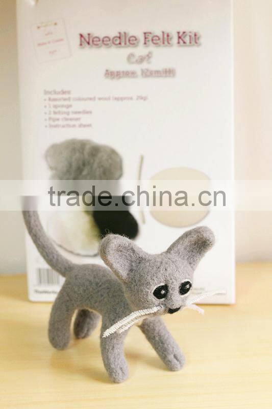2016new fashion needle felting kit felting wool for cat