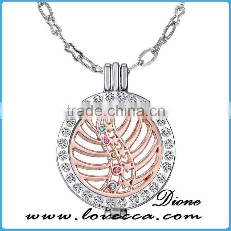 DIY Customized round coin blank beautiful gold pendant necklaces