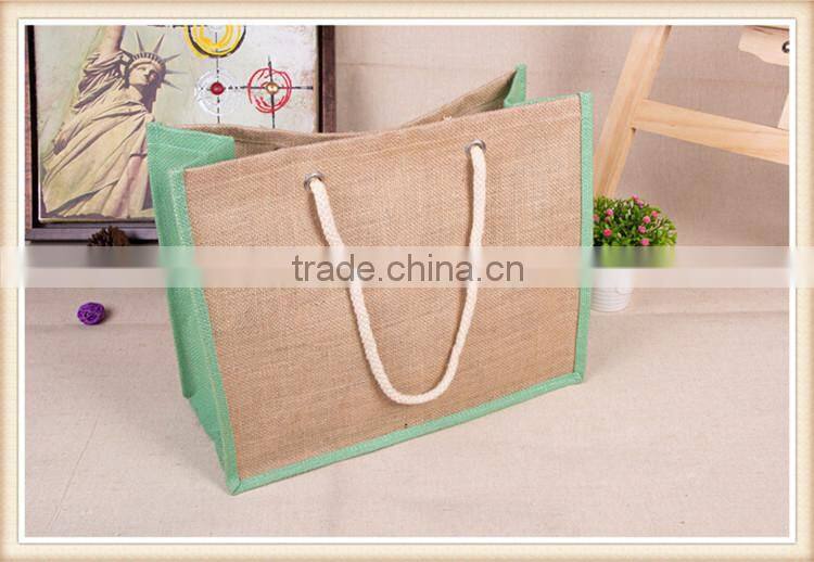 white cotton tote portable jute shopping bag burlap sack