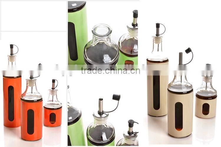 glass bottles oils with metal skin