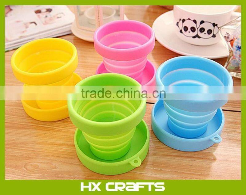 FDA Standard portable collapsible foldable silicone travle cup