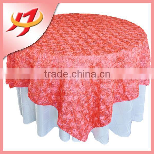Wedding decorative satin rosette table cover round table overlay