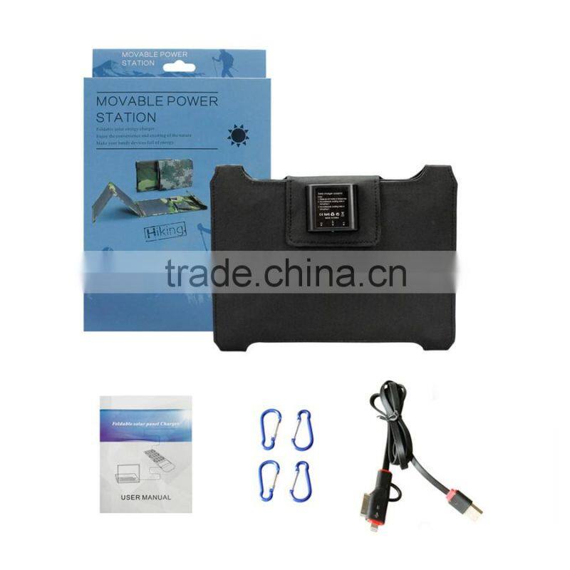 Solar Battery Charger 14W Portable USB Solar Energy Panel Power Bank