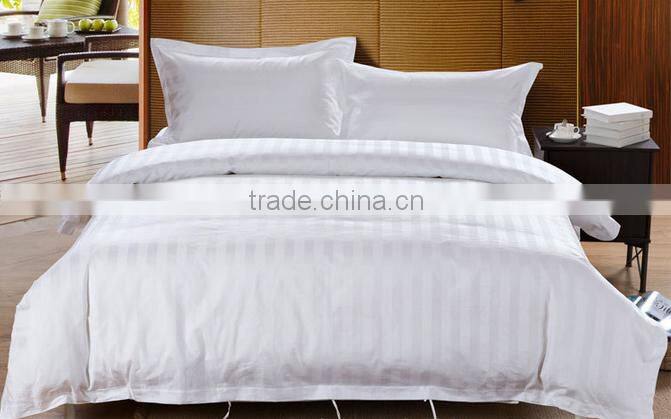 Cheap Hotel 1st Grade Satin Stripe White Cotton Fabric