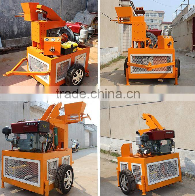 QTS1-20 dongyue hydraulic diesel engine cement clay brick making machine with great quality
