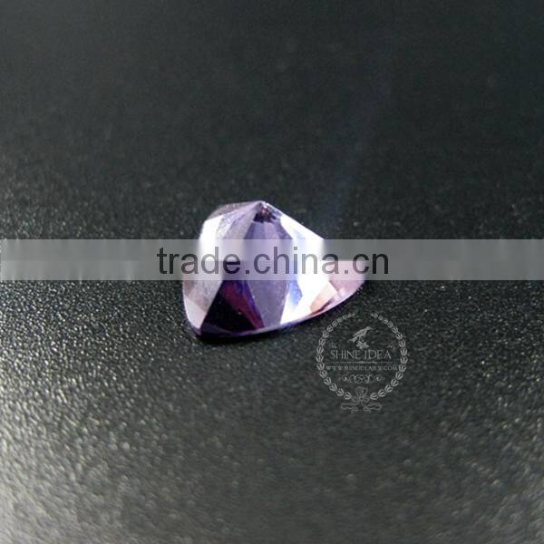 10MM triangle shape faceted cut natural purple amethyst semi precious loose stone gemstone DIY ring earrings cabochon 4160009
