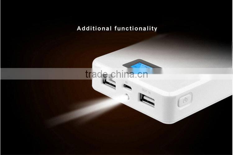 13000mah usb rechargeable battery power bank with lcd display for tablet