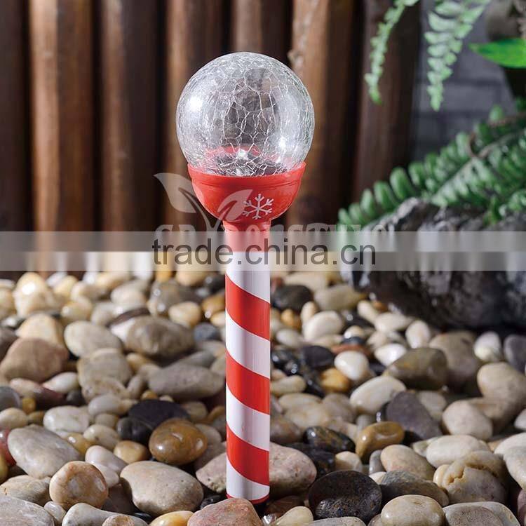 xmas decorative solar lighting garden pathway led solar crackle clear glass ball light