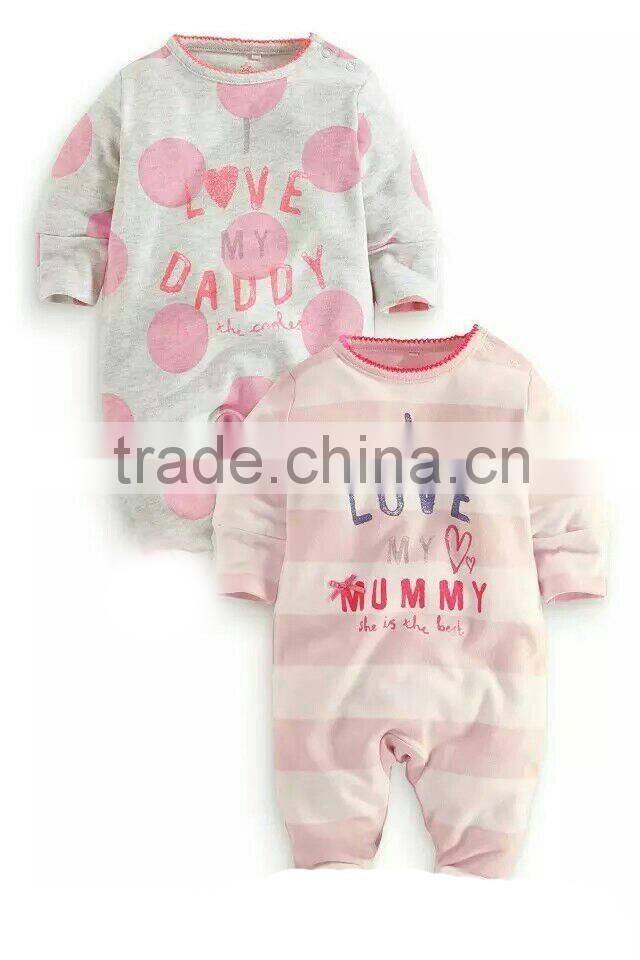 Long sleeve baby rompers love mama papa boys girls babies clothes newbron cotton clothing one pieces body suit
