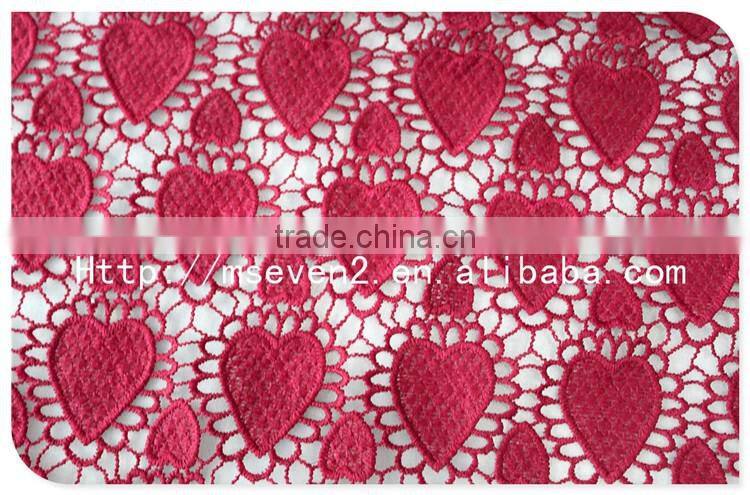 New Arrival 50/52'' Red Water Soluble Nigerian Lace Fabric for Dress