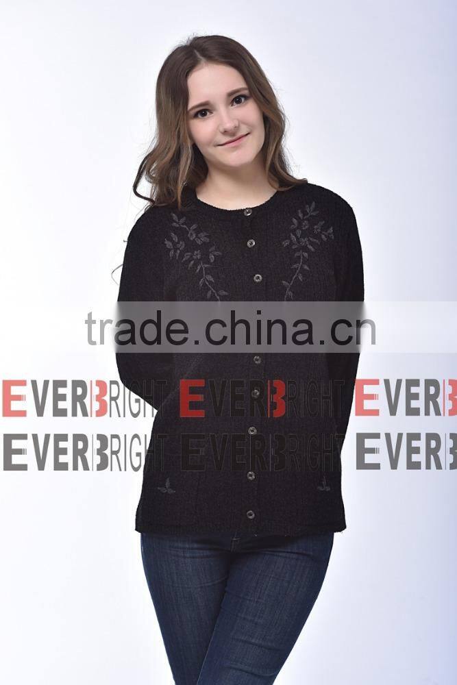 Mom style button black cardigan