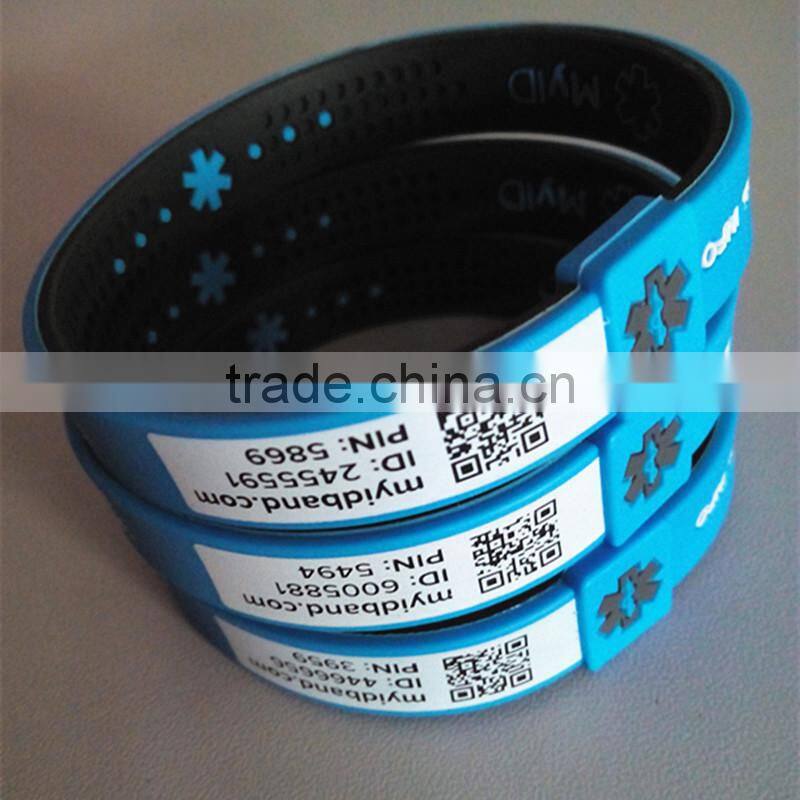 Top quality silicone bracelet and id wristbands for runners