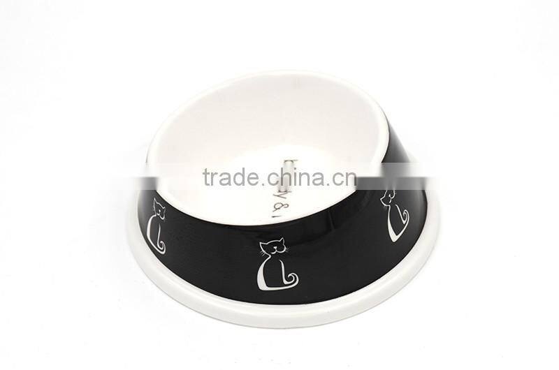 High quality EU standard special design slope cat bowl, pet bowl with custom printing