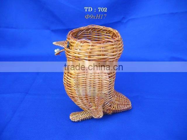 rattan wood drawer basket with seashell shape