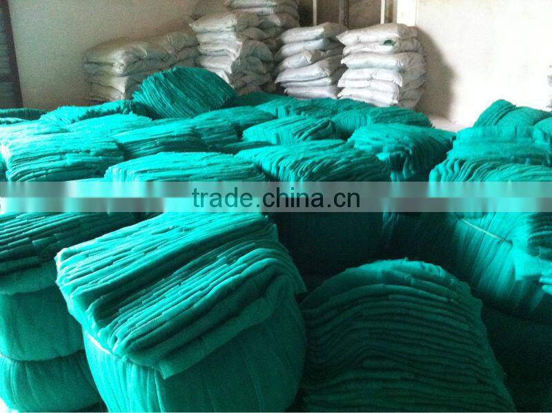 good quality polyester fishing nets tight knot,green color