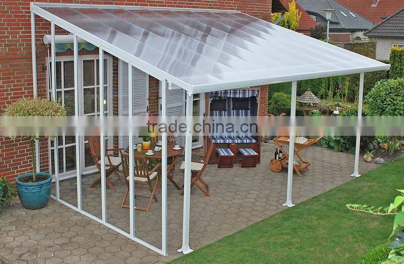 Sturdy aluminium polycarbonate patio cover, balcony canopy, outdoor patio covering
