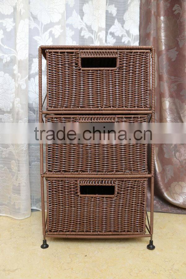 Beautiful plastic weave basket for hotels shoes storage