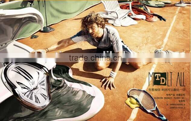 2015 the newest quartz clock melting clock novelty home decor clock art clock shelve clock melting shelf clock