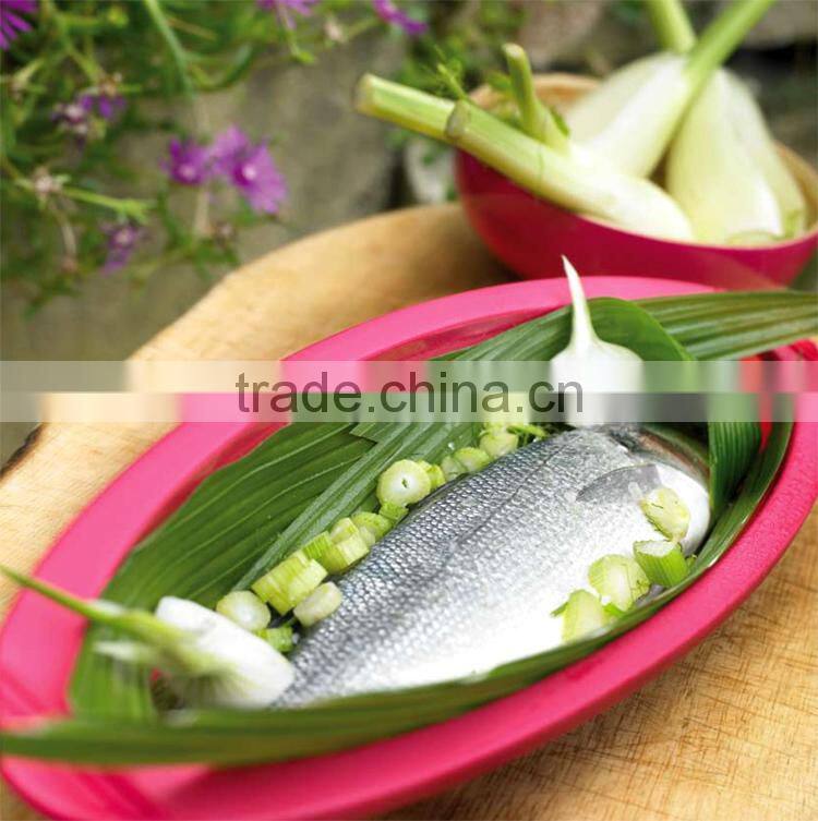 Personalized microwave Silicone steamed fish bowl Silicone steaming bowl