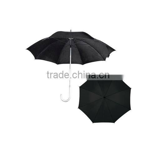 Manual opening umbrella with aluminium crook handle
