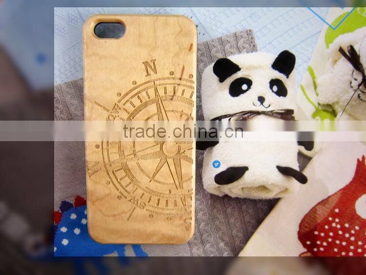 Engraving custom pattern wood phone cover bamboo mobile phone case for iPhone 5S SE