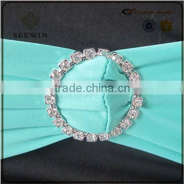 2016 Wholesale Spandex Chair Cover Bands With Round Buckle Spandex Chair Sash for wedding