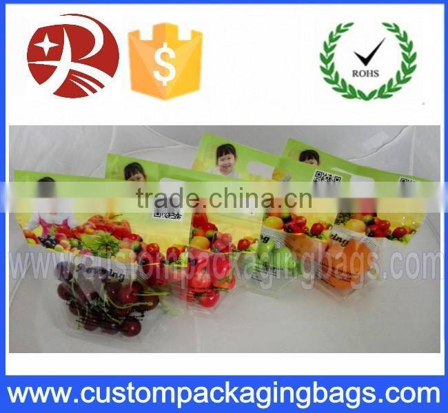 Clear Plastic Fruit Laminated Bunch Bag Slider Zipper Bags Apple / Grape Laminated Bunch Bag
