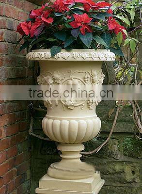 Hand Carved Granite Flower Pot
