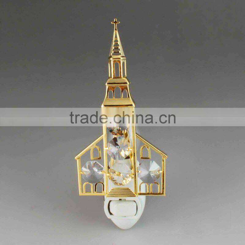 24K gold plated crystal flower for home decoration