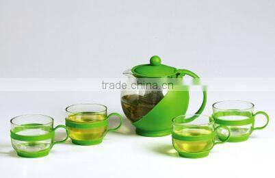 Top level glass teapot with stainless steel warmer can boil water
