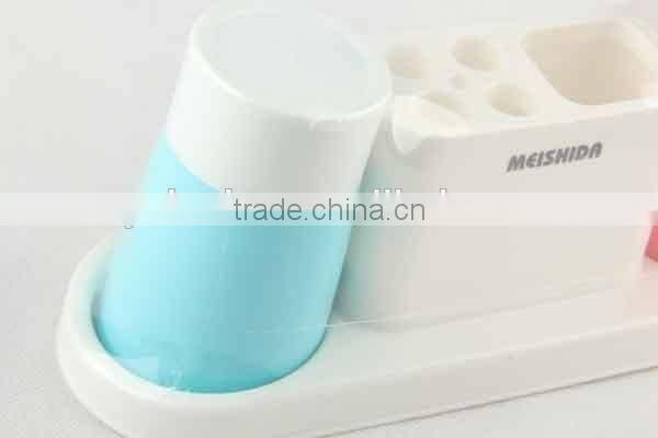 3PC double color plastic toothbrush holder and cup set bathroom set