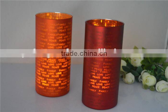 bar table lighted glass cylinders for candles