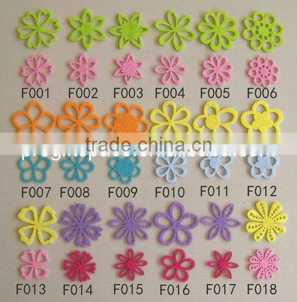 progiftspace 2017 new laser cut polyester fabric felt cheap artifical flower decoration wholesale for wedding scrapbooking DIY