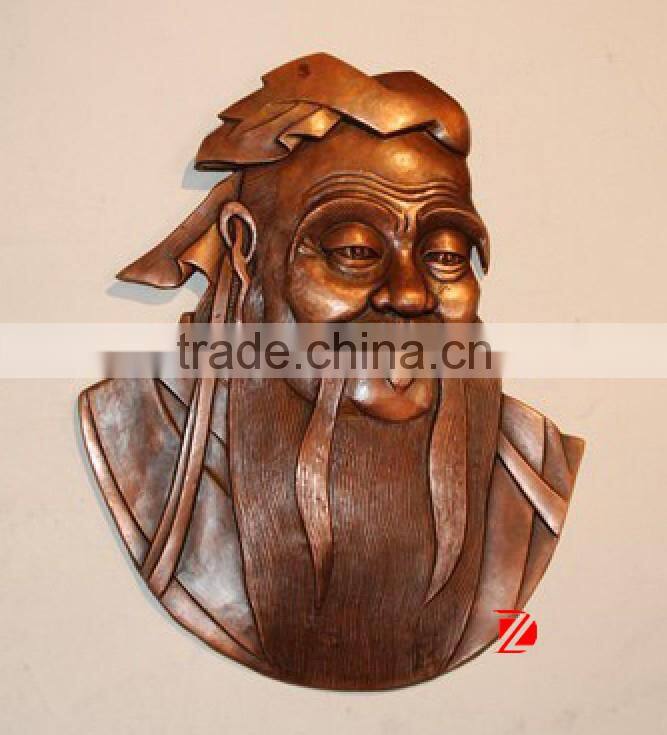 high quality bronze chinese lao zi wall planel relief