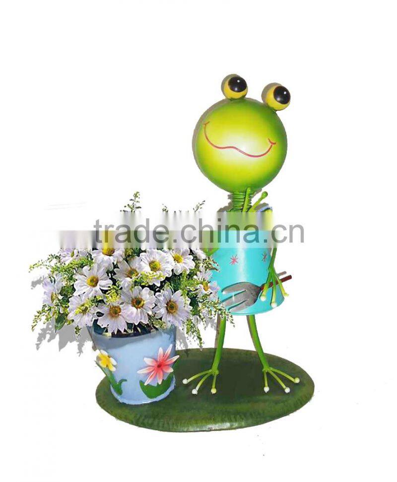 25105 Cute frog metal garden art wholesale made in Xiamen