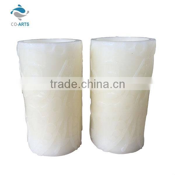 Specialized carving handmade white led rechargeable candle