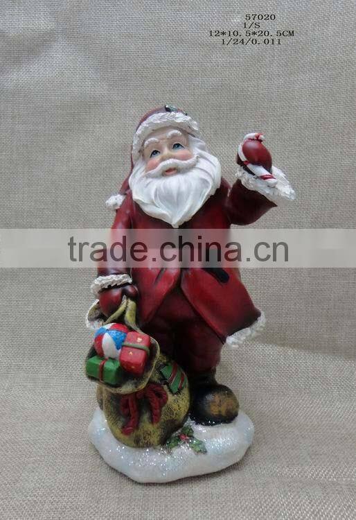resin christmas santa clause figurine decoration