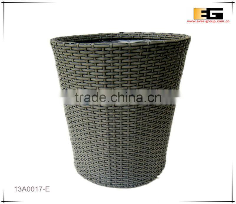Round PE/Plastic rattan with liner deco basket