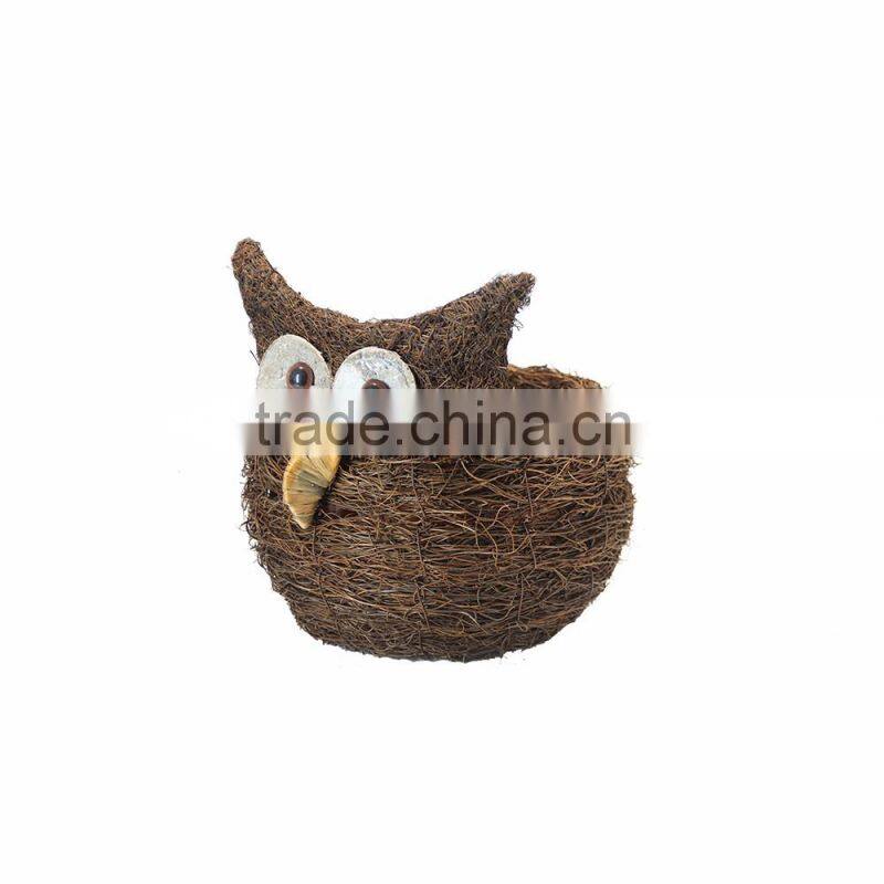 Natural rattan bird shape for garden planting/decoration/storage planter