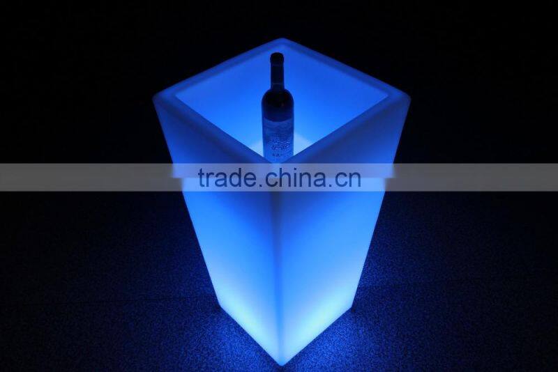 indoor led plastic flower pot, rechargeable led plastic flower pot