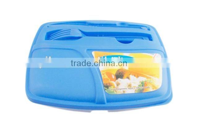 New Design OEM Service PP Plastic Bento Lunch Box With Fork and Spoon