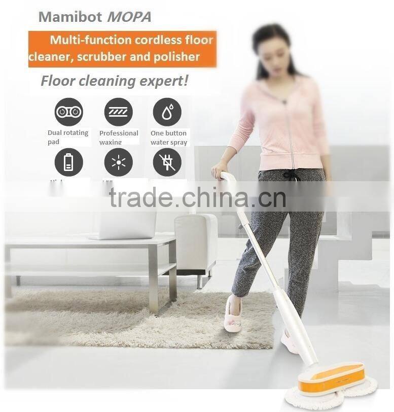 2016 MOPA new innovative multifunction pin electric mop waxer scrubber polisher auto-cleaning microfiber cleaner