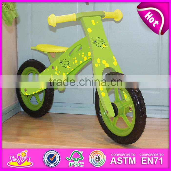 Preschool Balance push wooden children bicycle,Wooden Balance Bike for children,Brightly colored wooden children bicycle W16C117