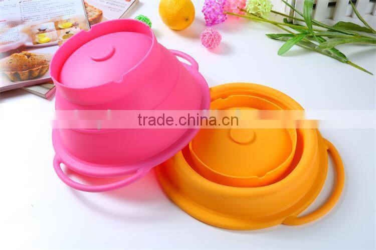 Collapsible silicone bowls hot selling microwave safe silicone bowls for kids