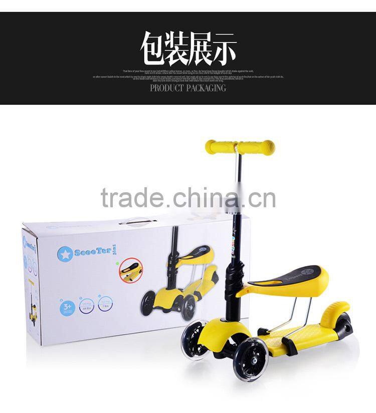 3 in 1 function child scooter kids scooter with optional color popular cheap scooter