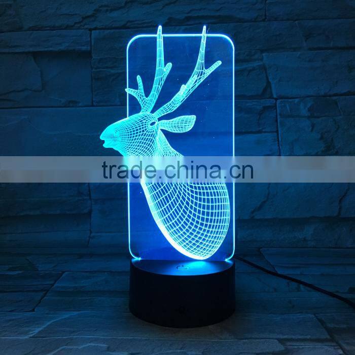 UCHOME Deer Shape Lamp Christmas Gift 3D Illusion Lamps