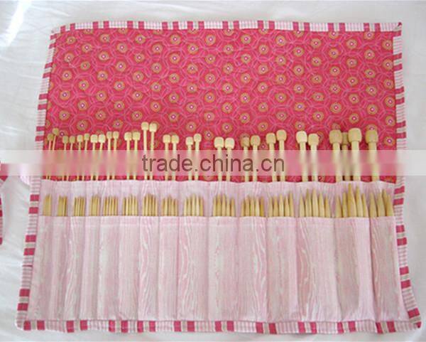 Customized Bamboo Knitting Needle Bag