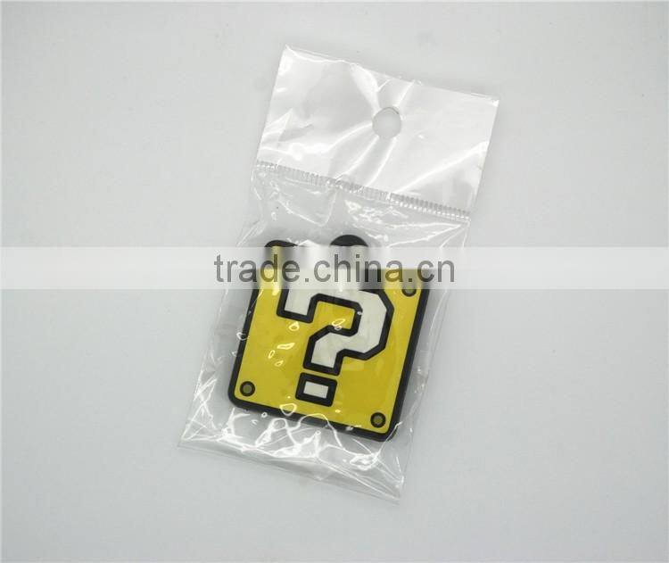 Factory supply square shape custome silicone rubber keychains